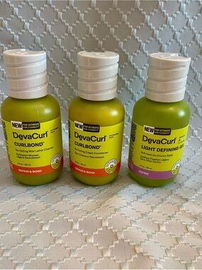 DevaCurl Curlbond Re-coiling Shampoo & Conditioner & Light Defining Gel Travel